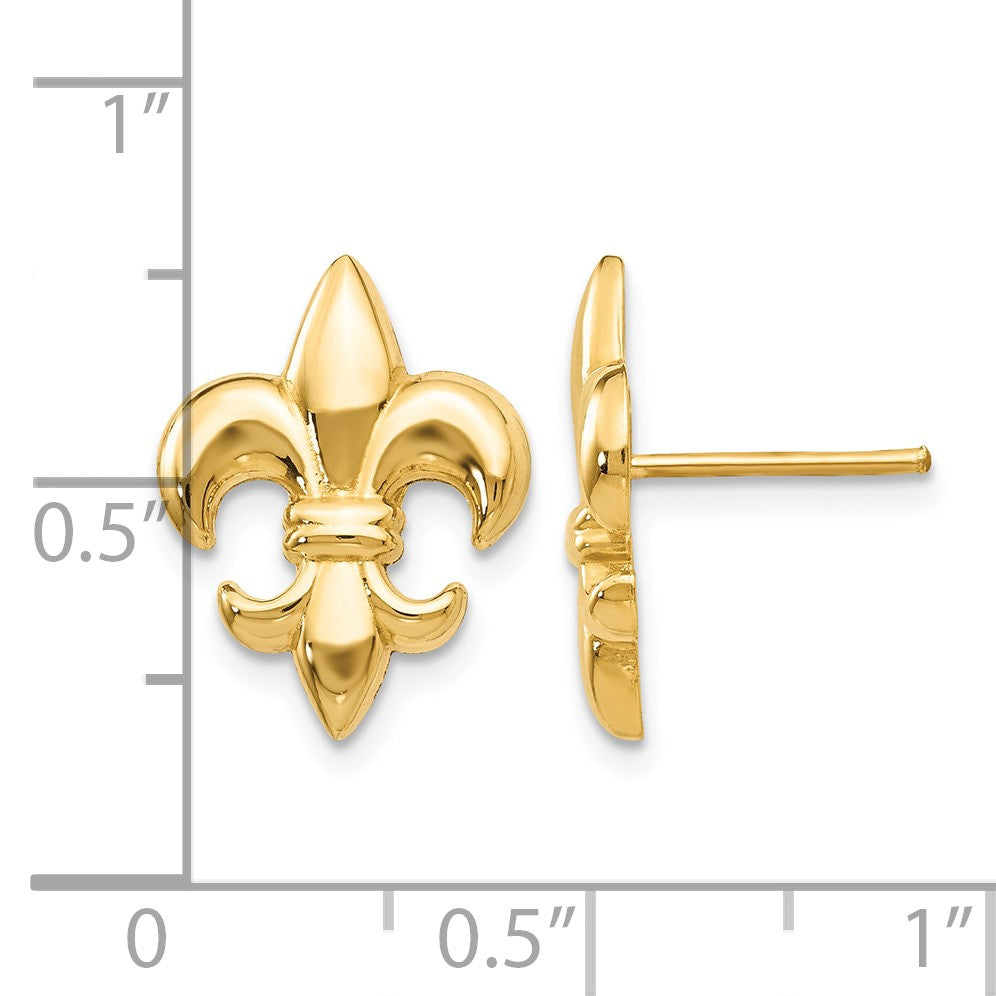 14k Polished Fleur-De-Lis Post Earrings