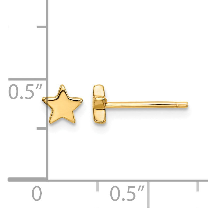 14k Polished Small Star Post Earrings
