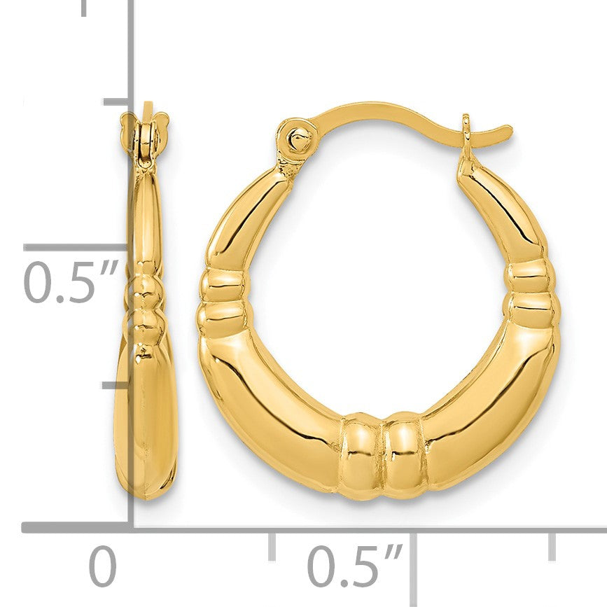 14K Polished Hoop Earrings