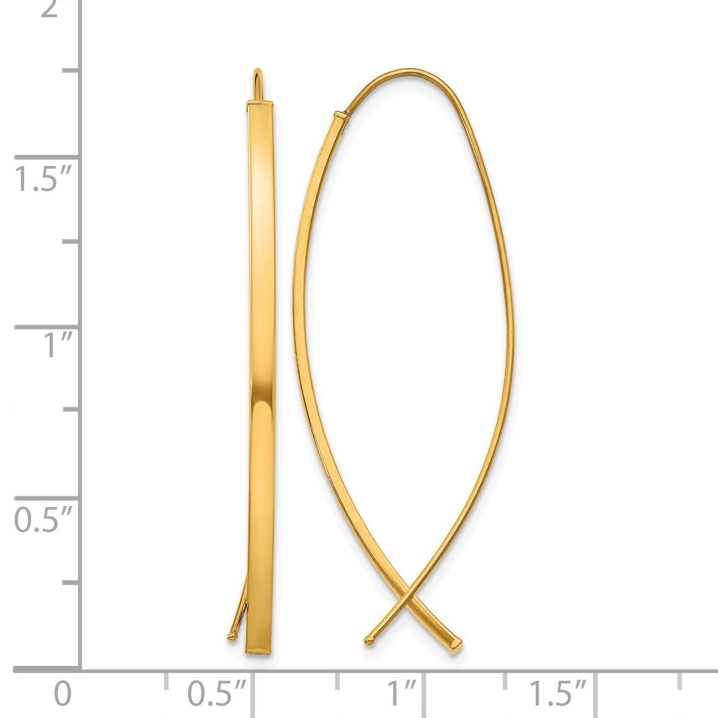 14k 1.75mm Square Tube Wire Threader Earrings