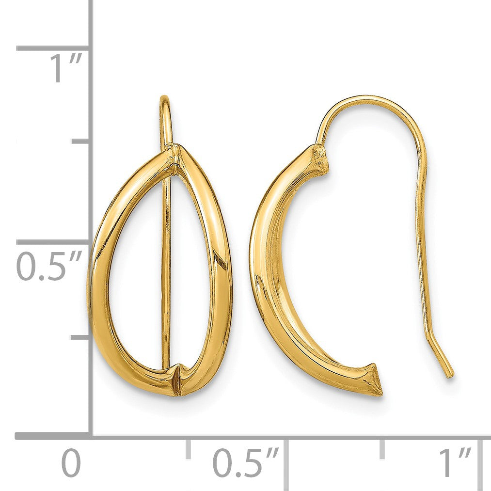 14k Half Circle Dangle French Wire Earrings