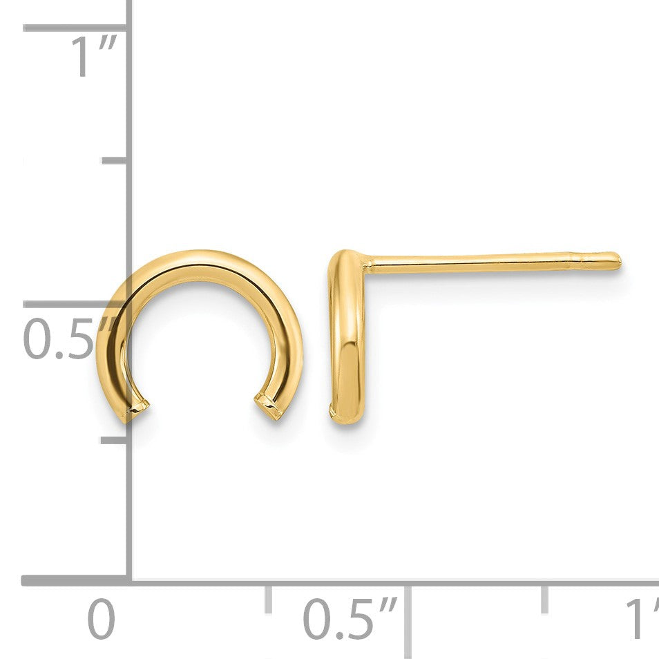 14k Polished U Shape Tube Post Earrings