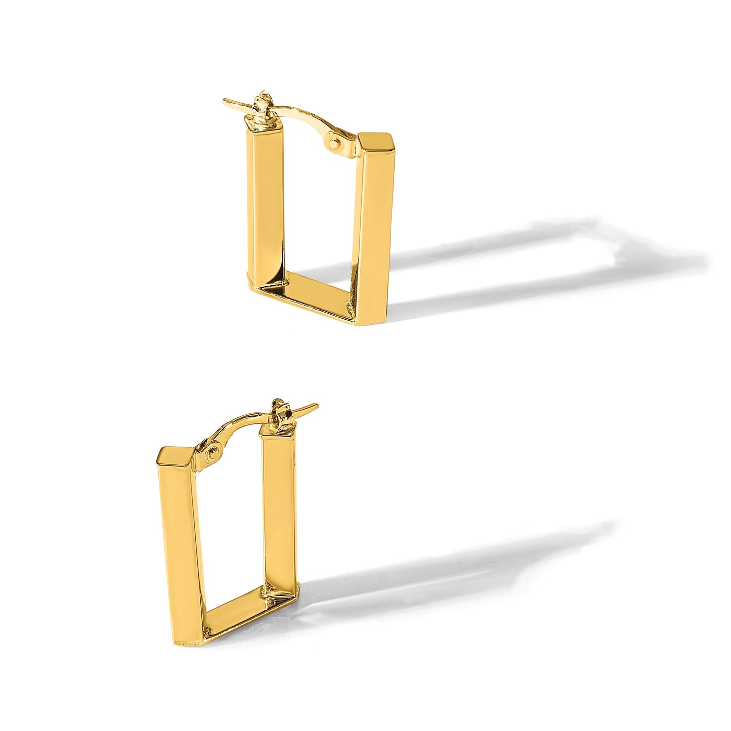 14K 4x28mm Polished U-Shape Tube Hoop Earrings