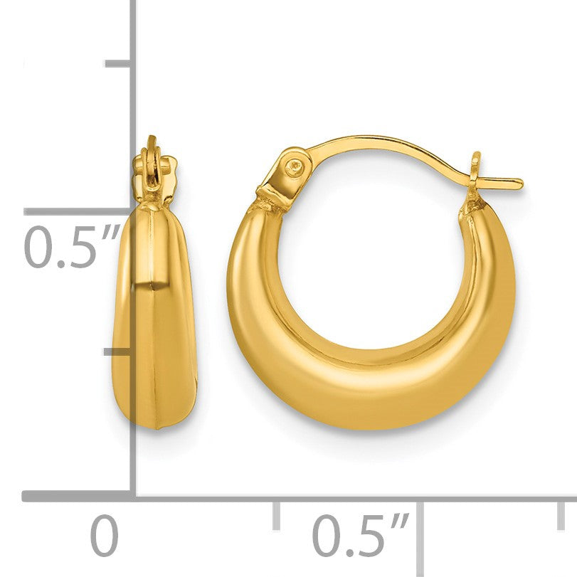 14k Polished 3.80mm Graduated Hollow Hoop Earrings