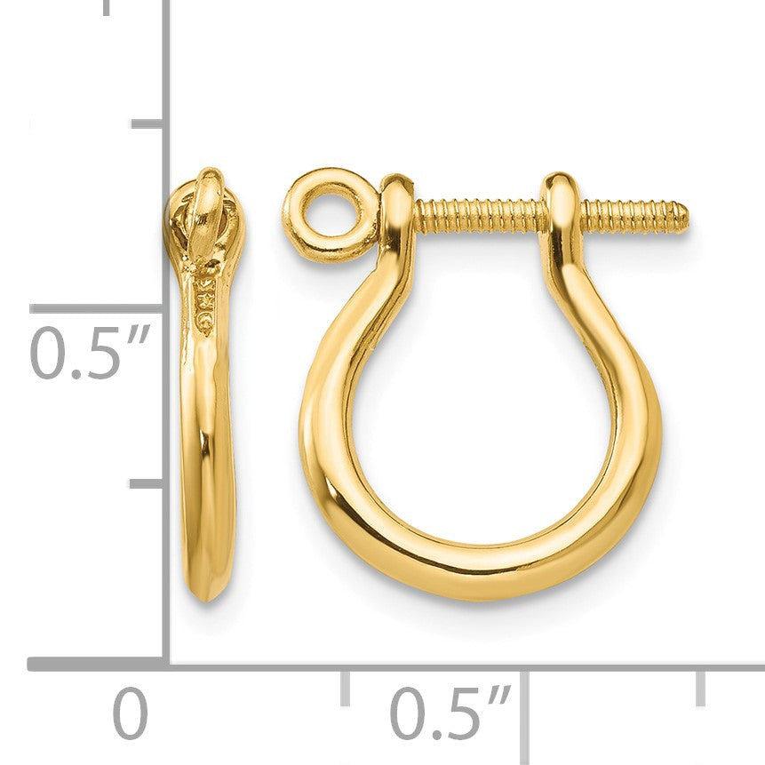 14k 3-D Shackle Link Screw Earrings