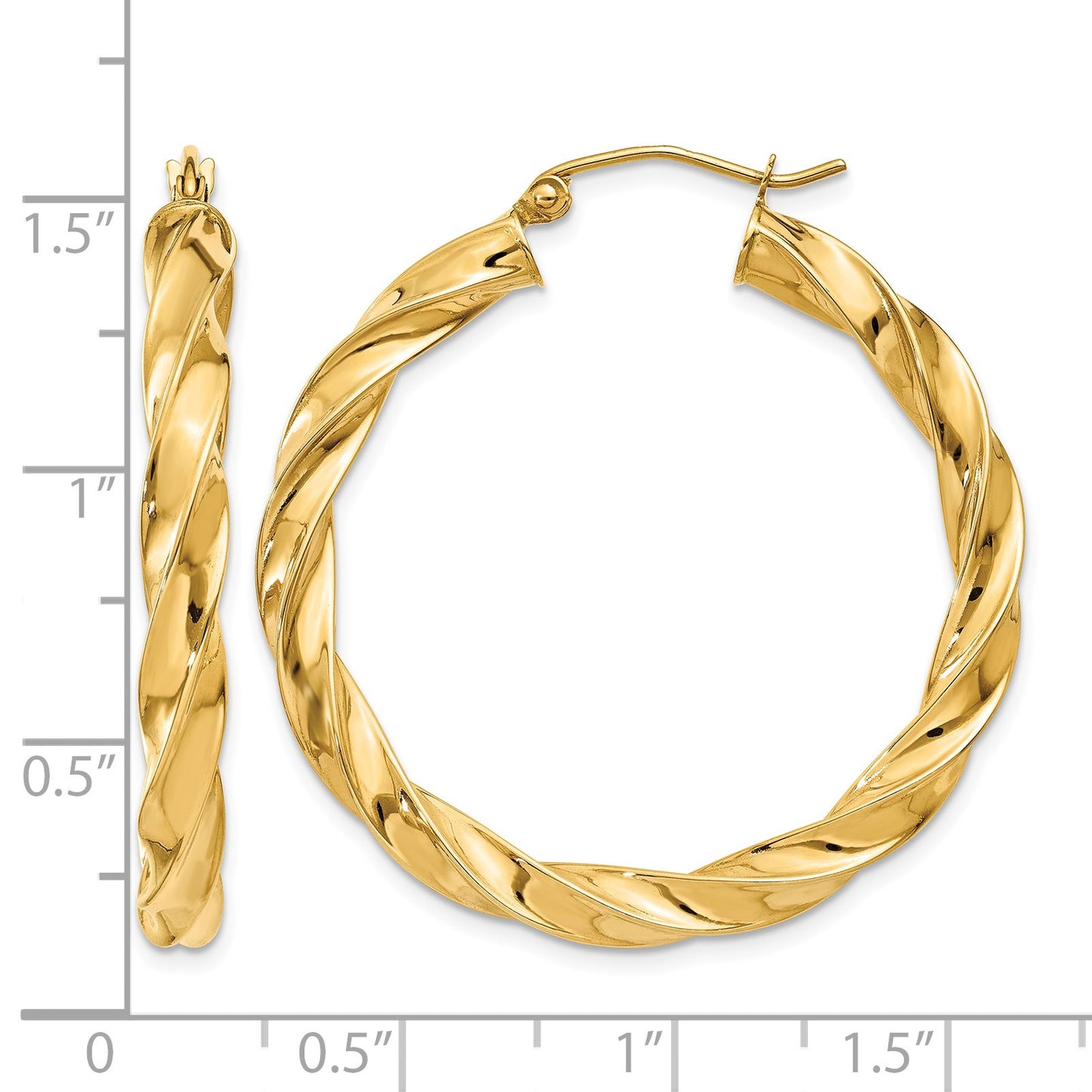 14k Light Twisted Hoop Earrings