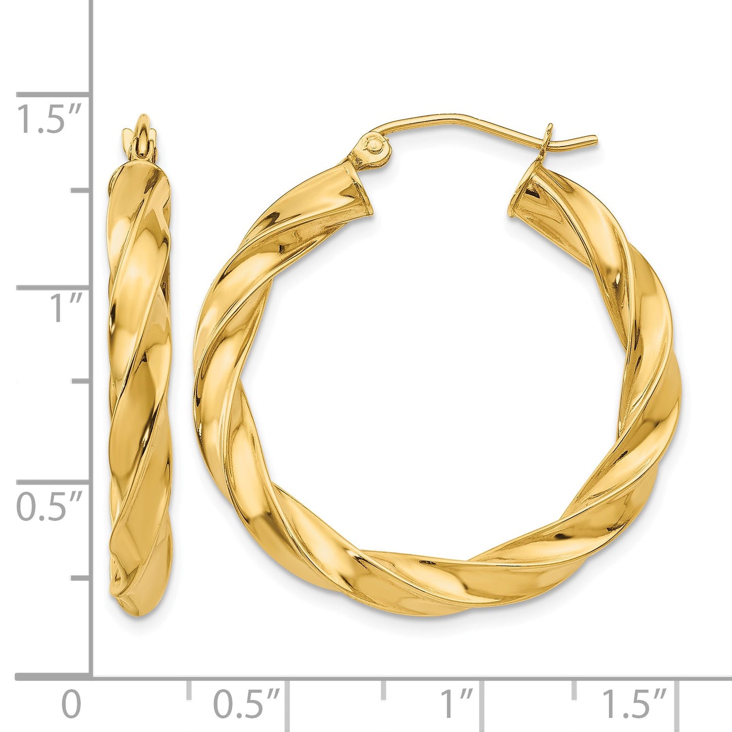 14k Light Twisted Hoop Earrings