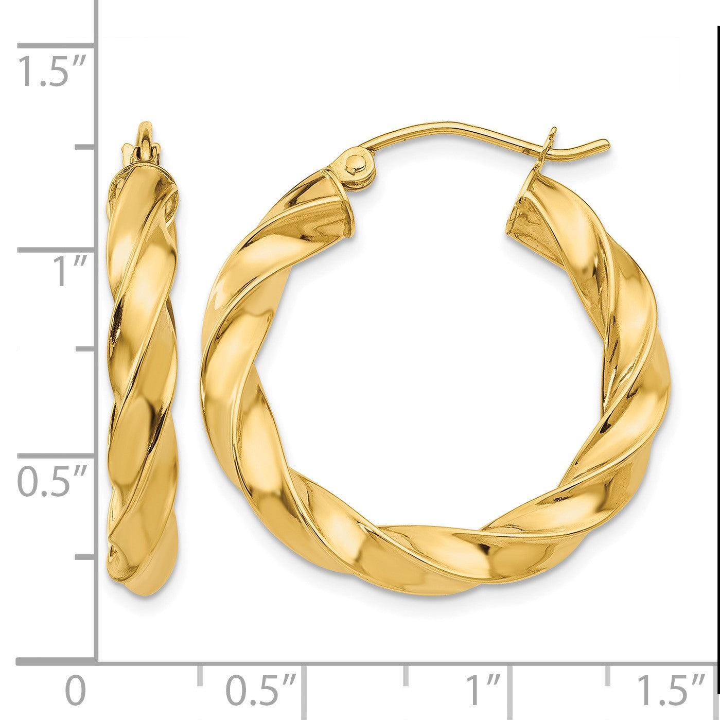 14k Light Twisted Hoop Earrings