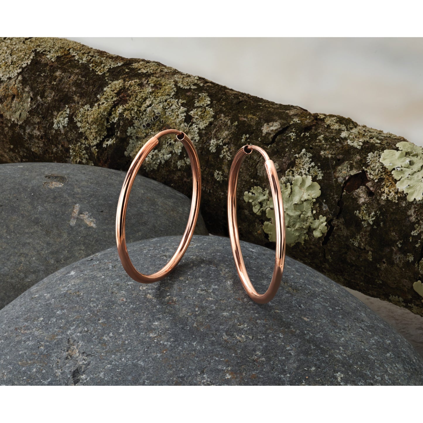 14k Rose Gold 1.5x26mm Polished Endless Tube Hoop Earrings