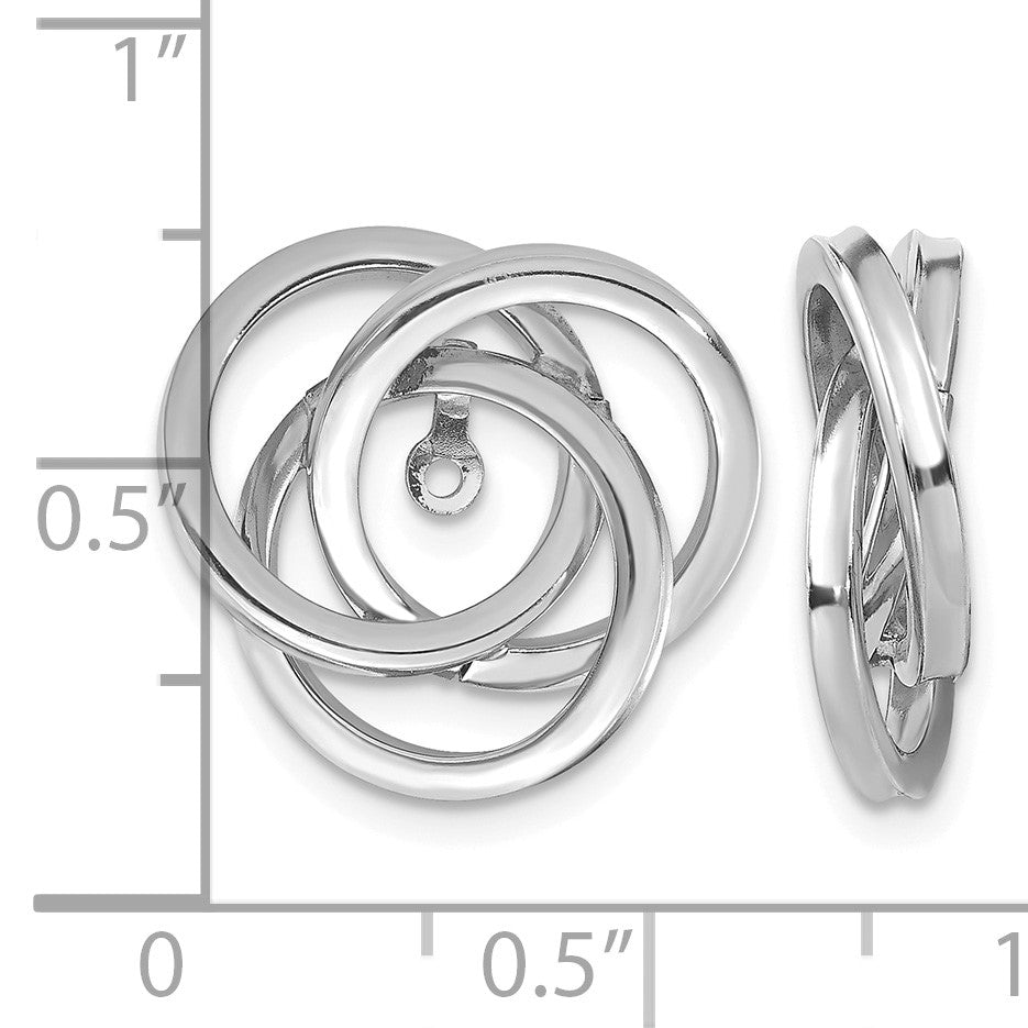 14K White Gold Polished Love Knot Earring Jackets