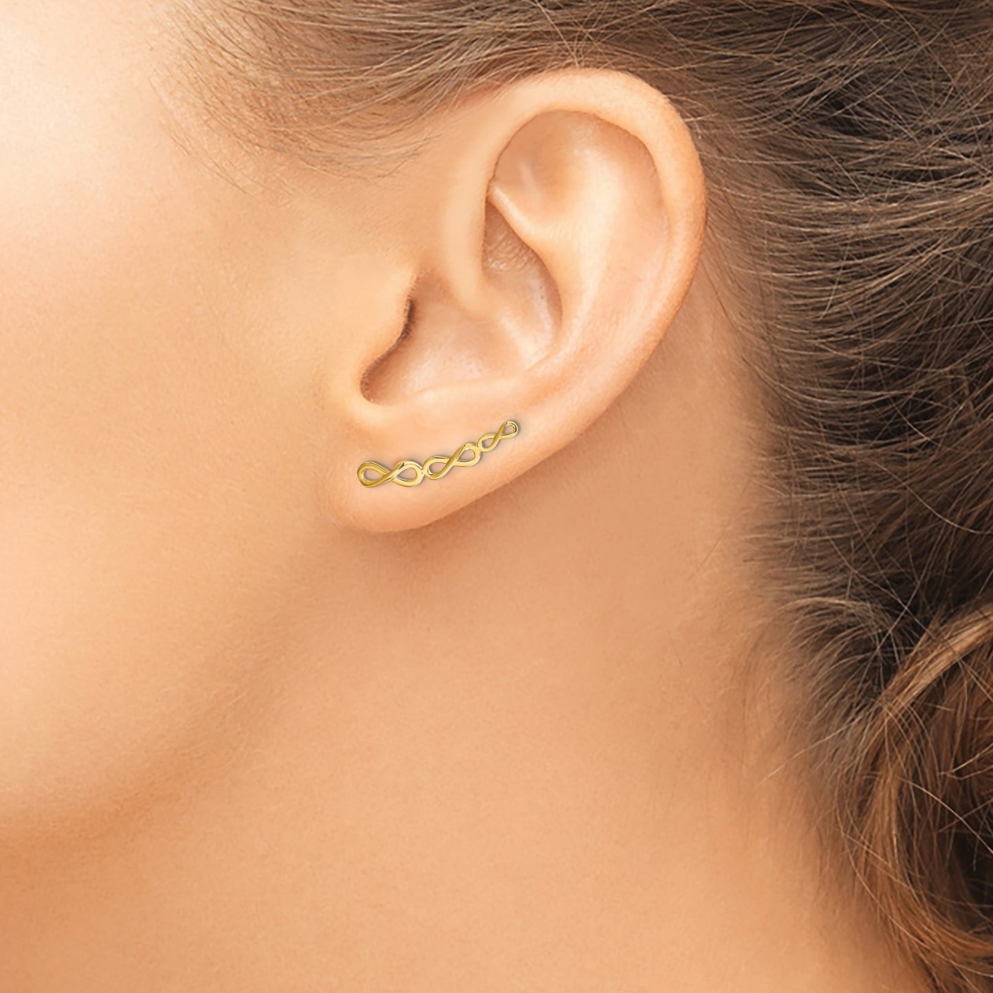 14k Polished Infinity Ear Climber Earrings
