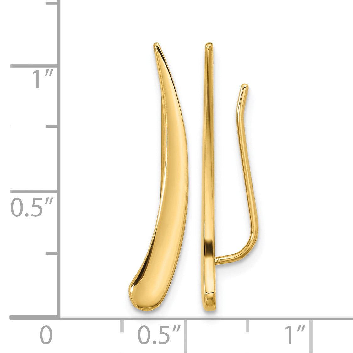 14k Polished Pointed Ear Climber Earrings