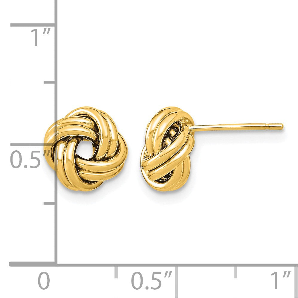14k 9mm Polished Double Love Knot Post Earrings