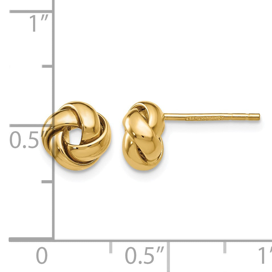 14k 8mm Polished Love Knot Post Earrings