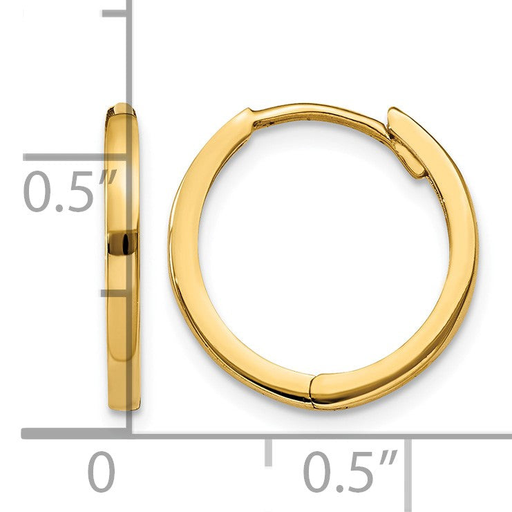 14k Round Hinged Hoop Earrings