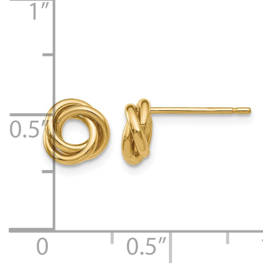 14k 8mm Polished Love Knot Post Earrings