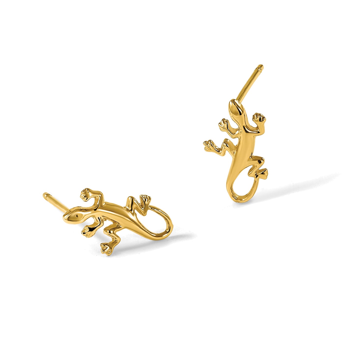 14k Polished Gecko Post Earrings
