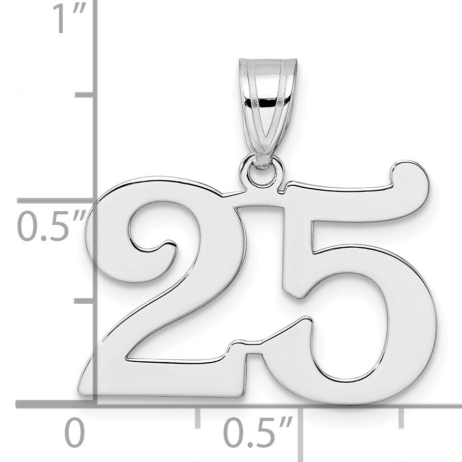 14kw Polished Number 25 Pendant