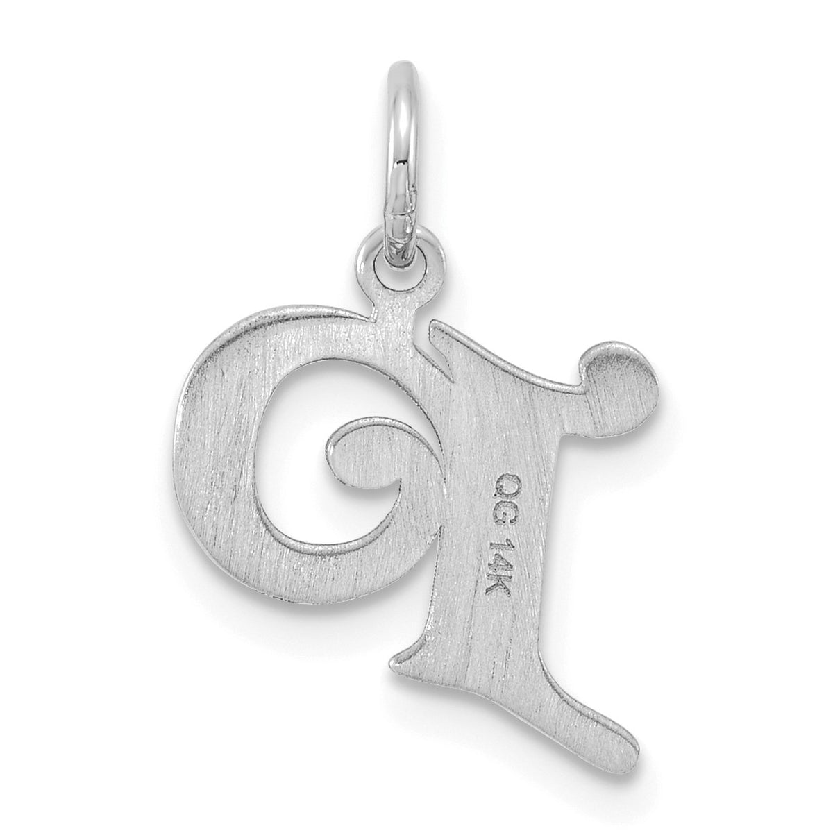 14KW Diamond-cut Letter P Initial Charm