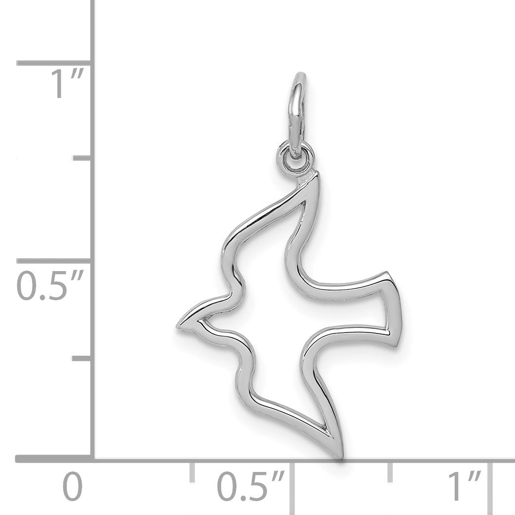 14k White Gold Cut-out Dove Charm