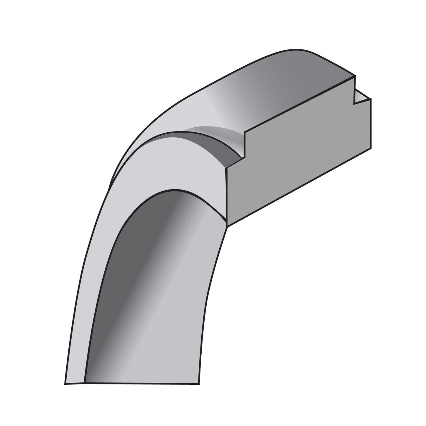 Sterling Silver 6mm Flat with Step Edge Size 7.5 Band