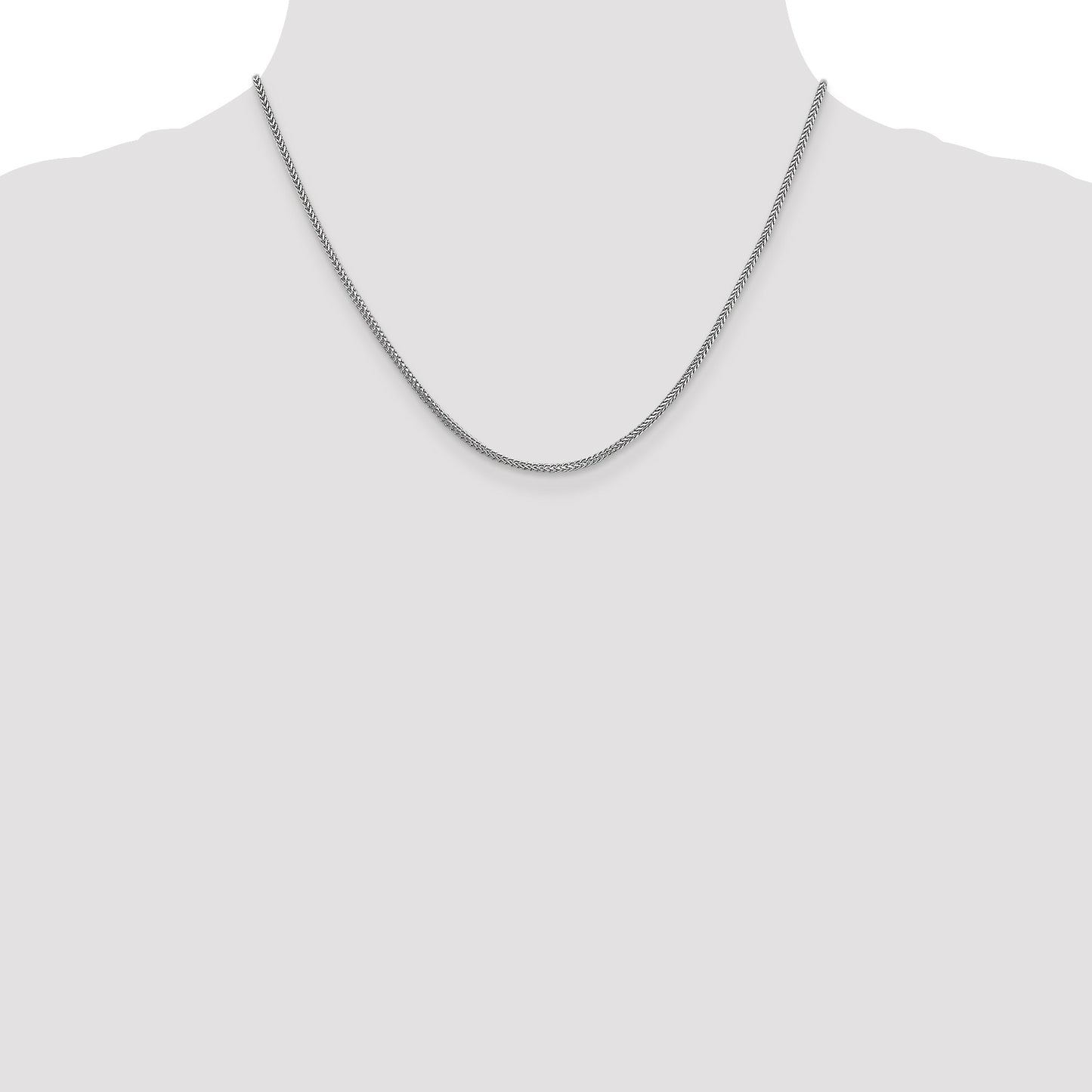 14K White Gold 18 inch 1.3mm Franco with Lobster Clasp Chain