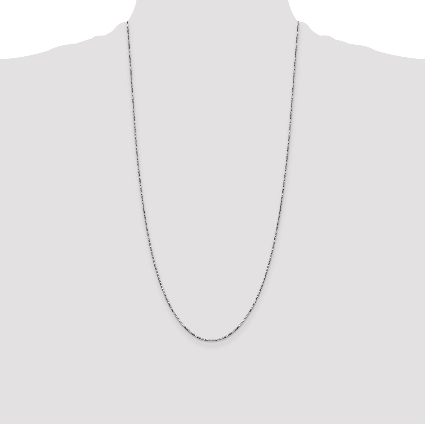14K White Gold 28 inch .9mm Box with Lobster Clasp Chain