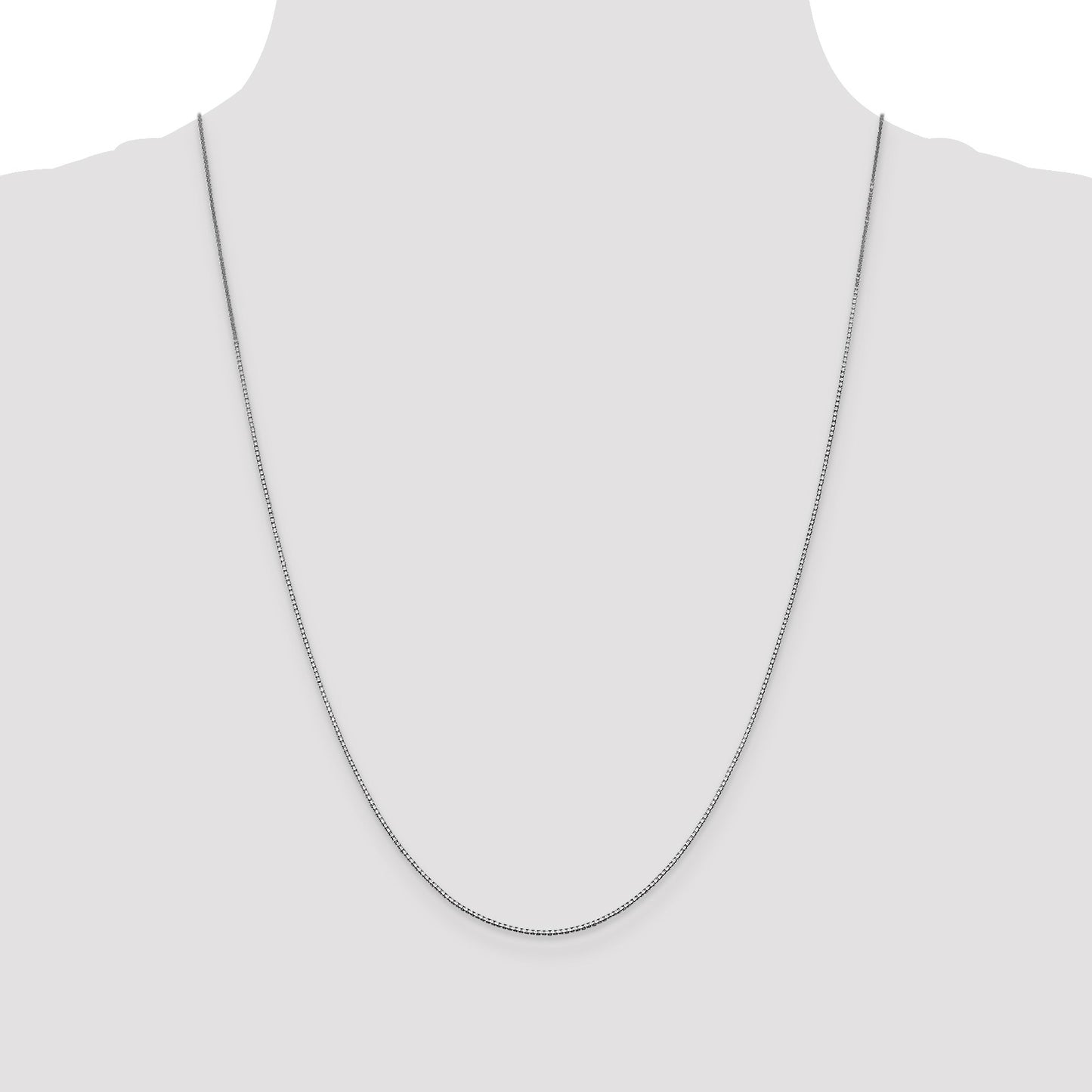 14K White Gold 24 inch .95mm Box with Lobster Clasp Chain