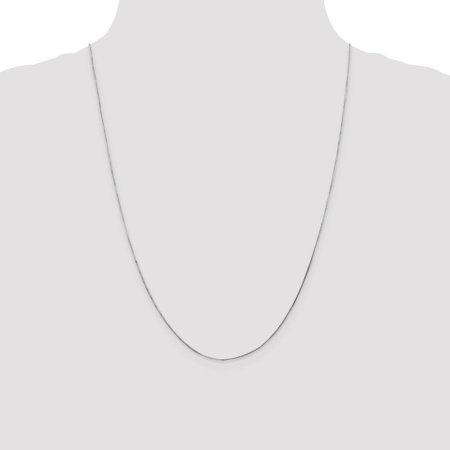 14K White Gold 24 inch .5mm Octagonal Snake with Lobster Clasp Chain