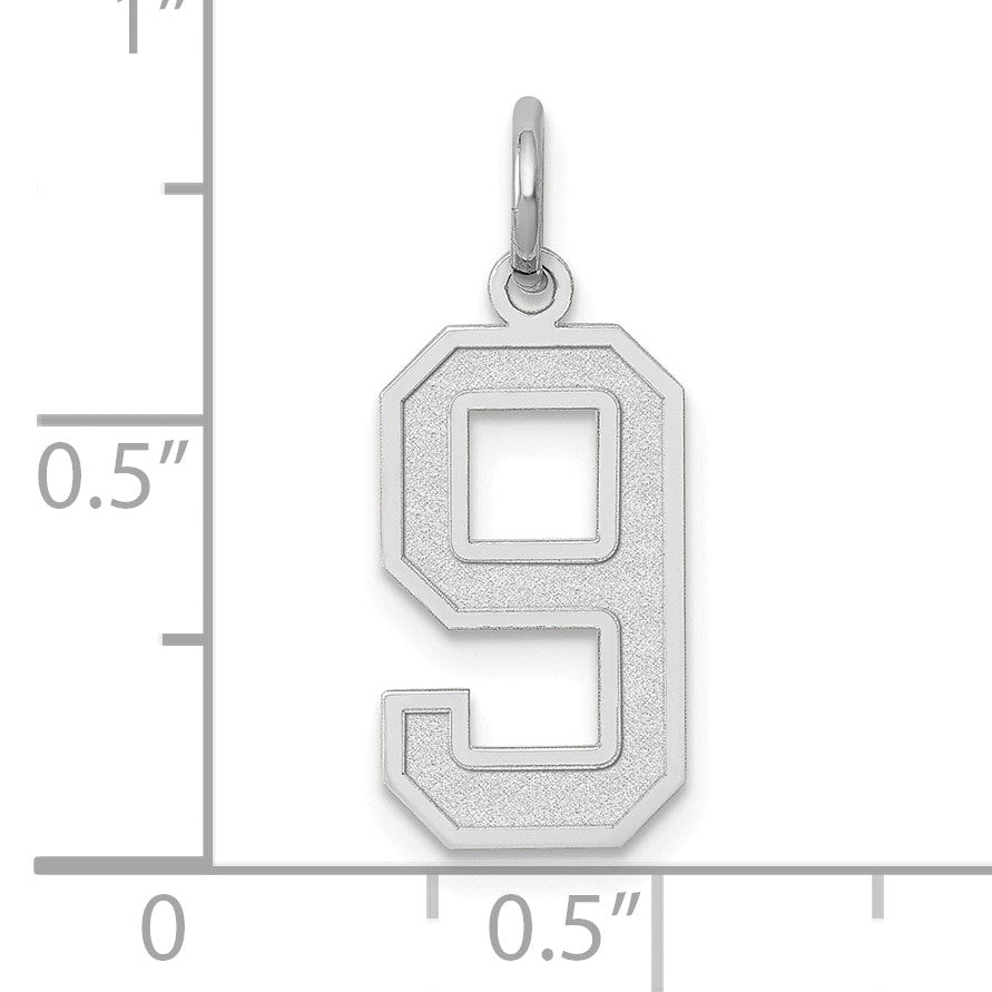 14kw Medium Satin Number 9 Charm