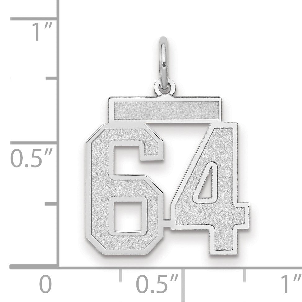 14kw Medium Satin Number 64 Charm
