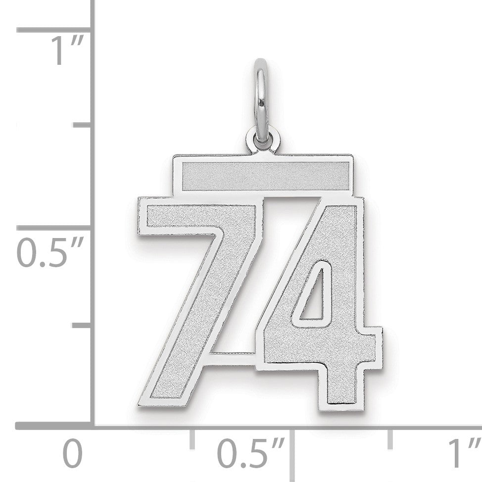 14kw Medium Satin Number 74 Charm