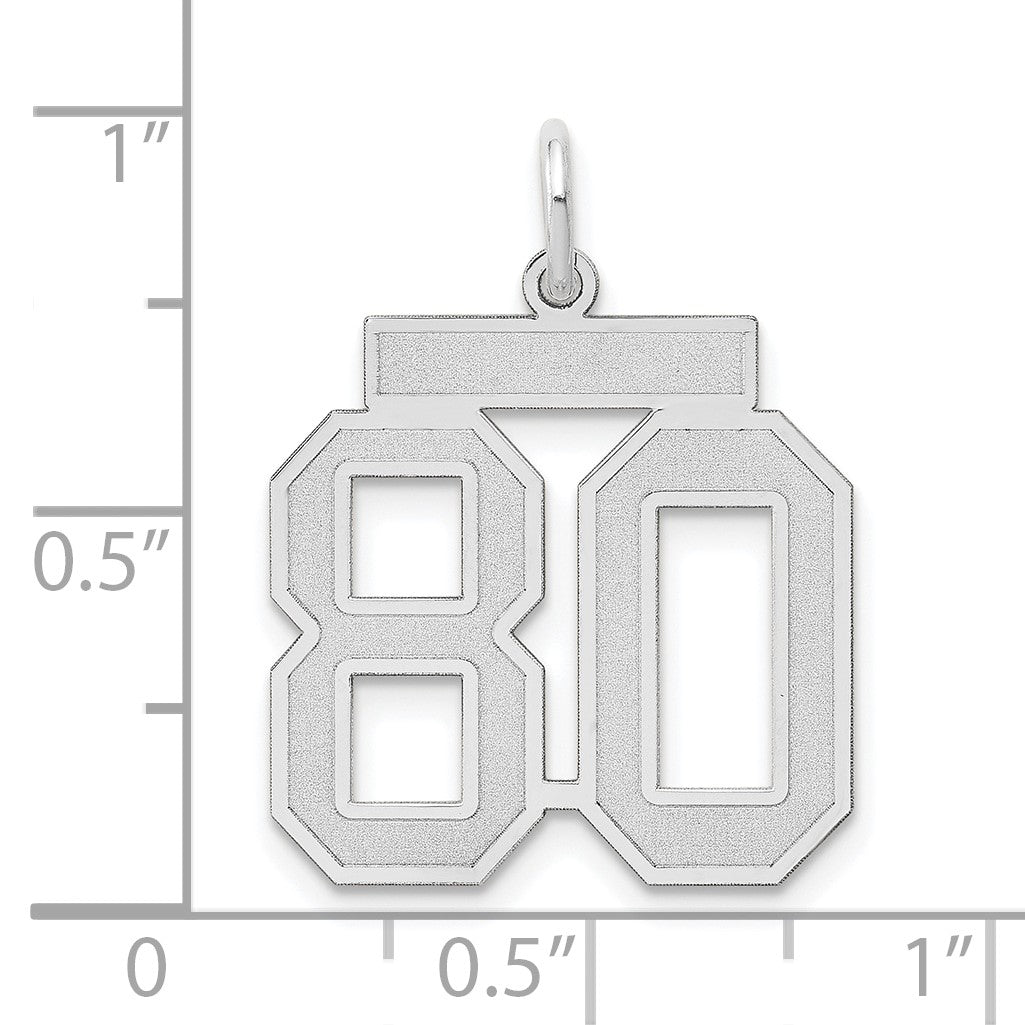 14kw Medium Satin Number 80 Charm