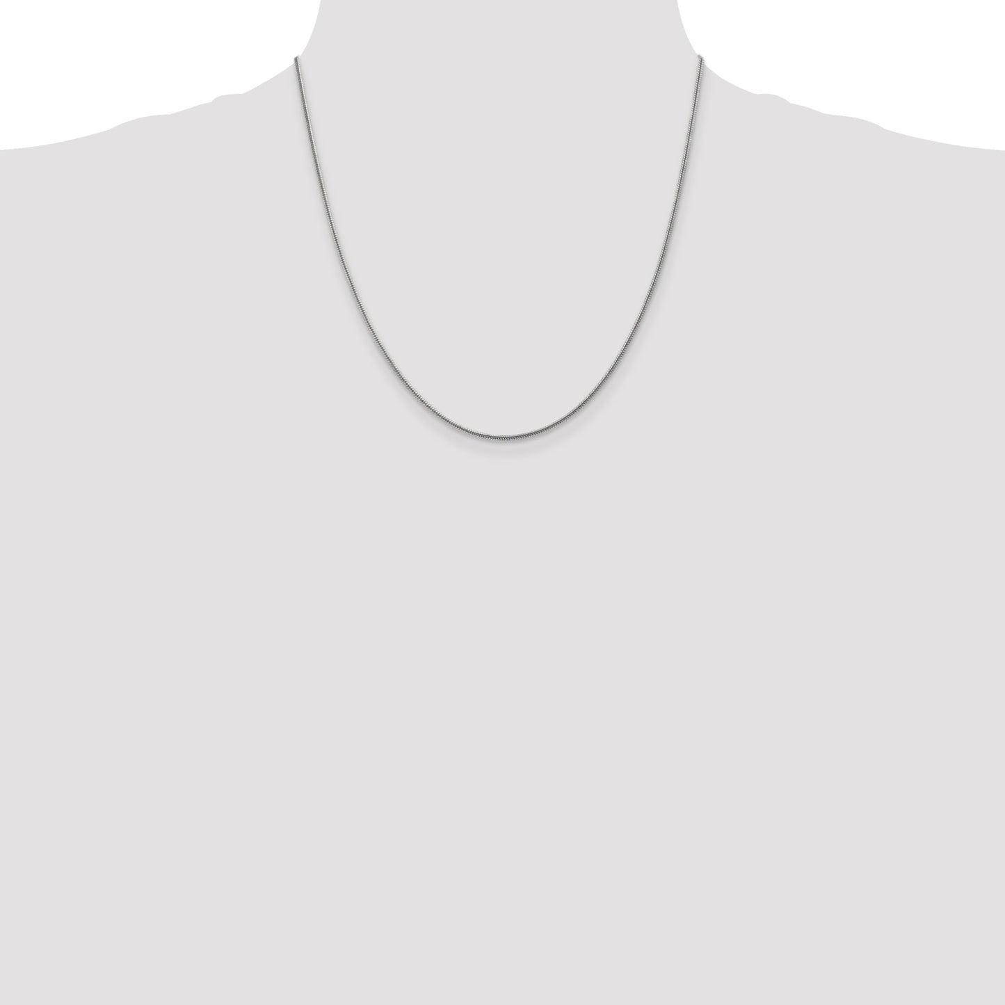 14K White Gold 20 inch 1.6mm Round Snake Lobster Clasp Chain
