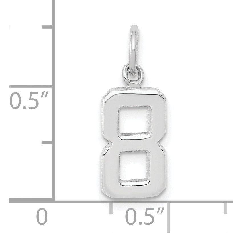 14kw Small Polished Number 8 Charm