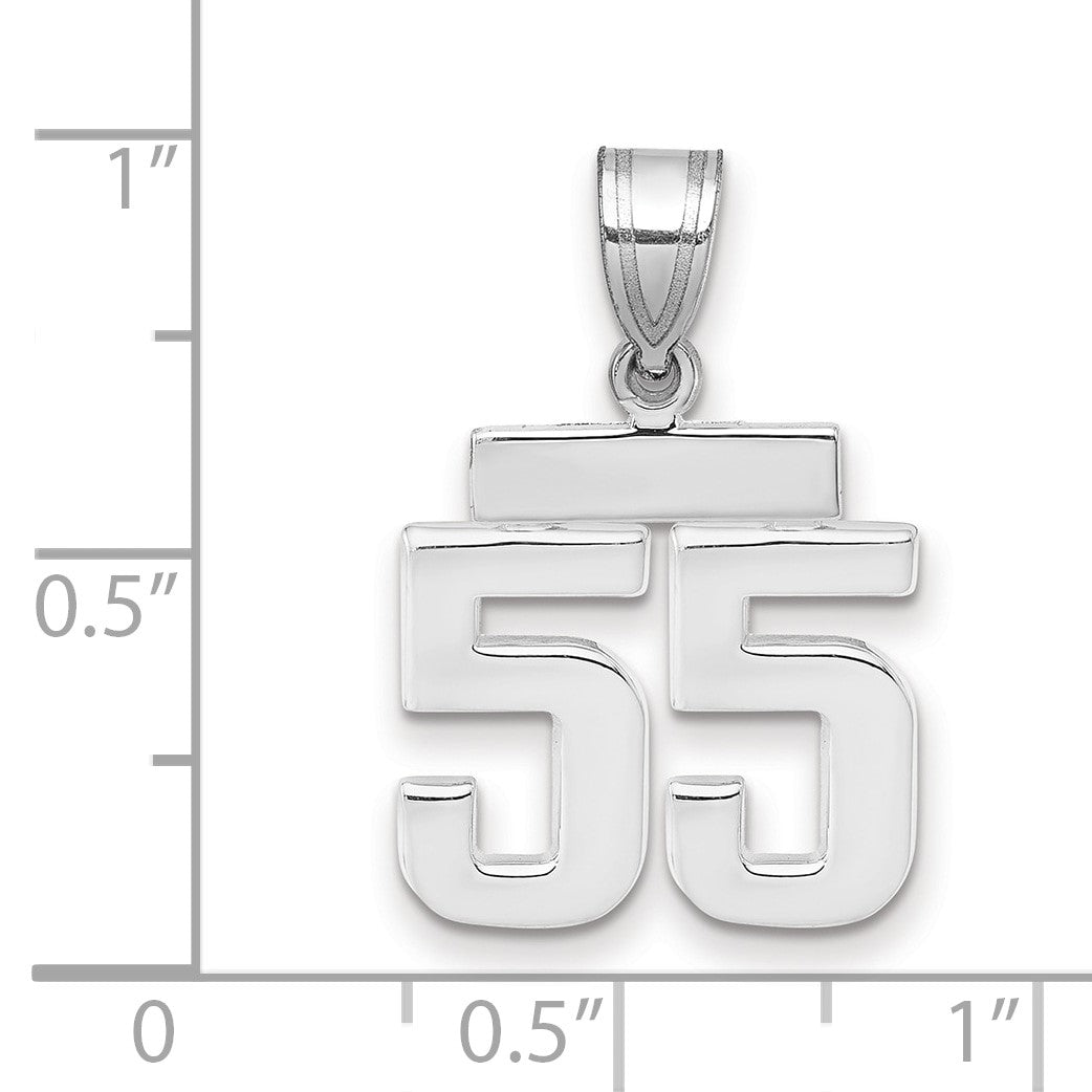14kw Small Polished Number 55 Charm