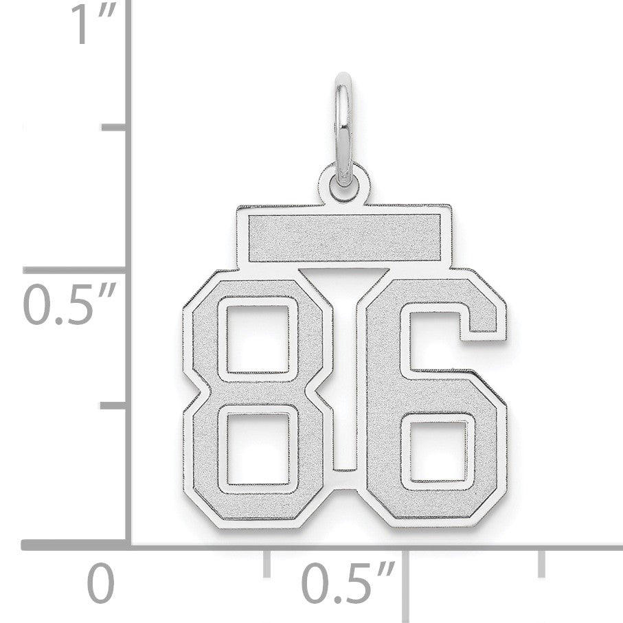 14kw Small Satin Number 86 Charm