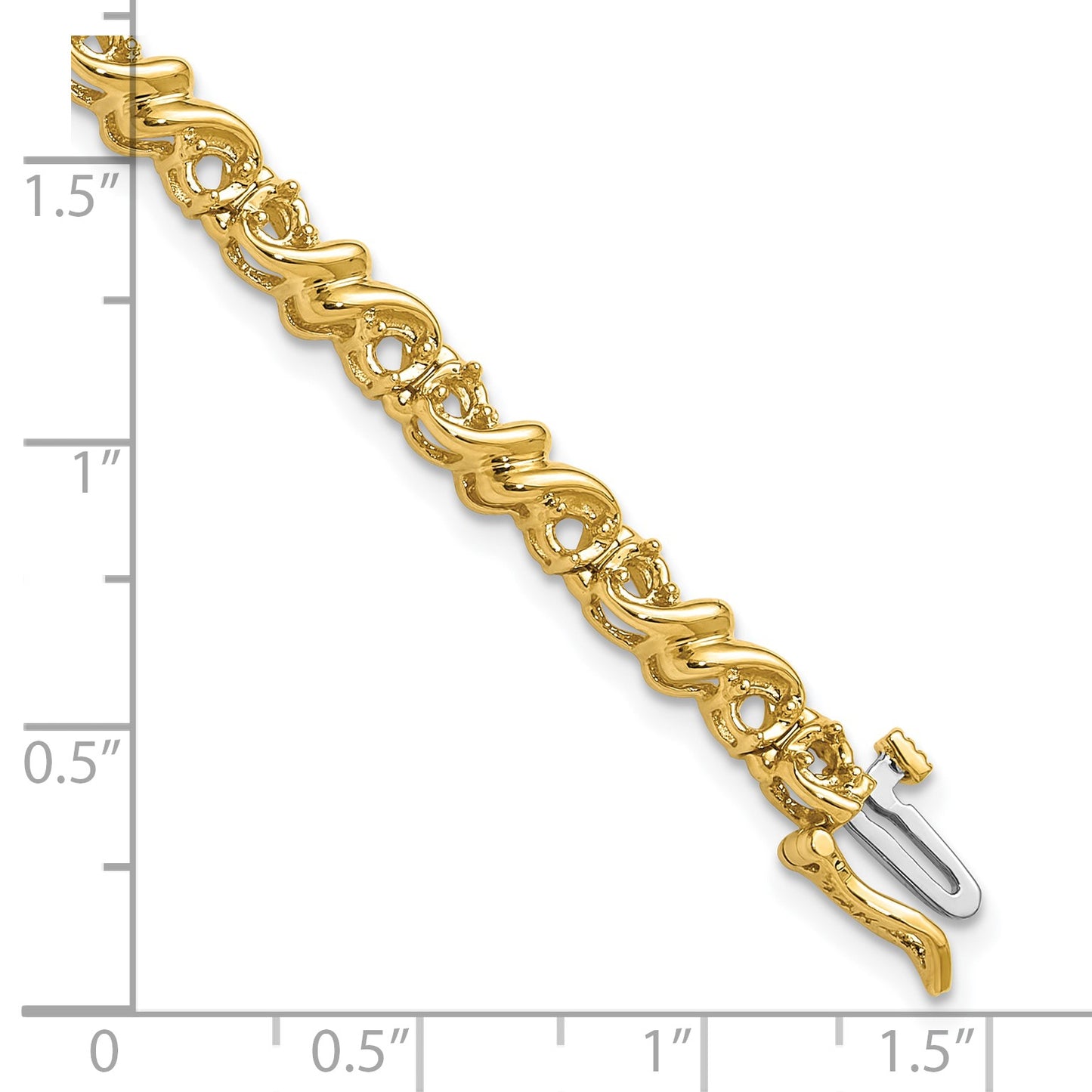 14k Holds 1.17 carat 30-2.1mm Round Diamond Fancy Swirl 7 inch Tennis Bracelet Mounting