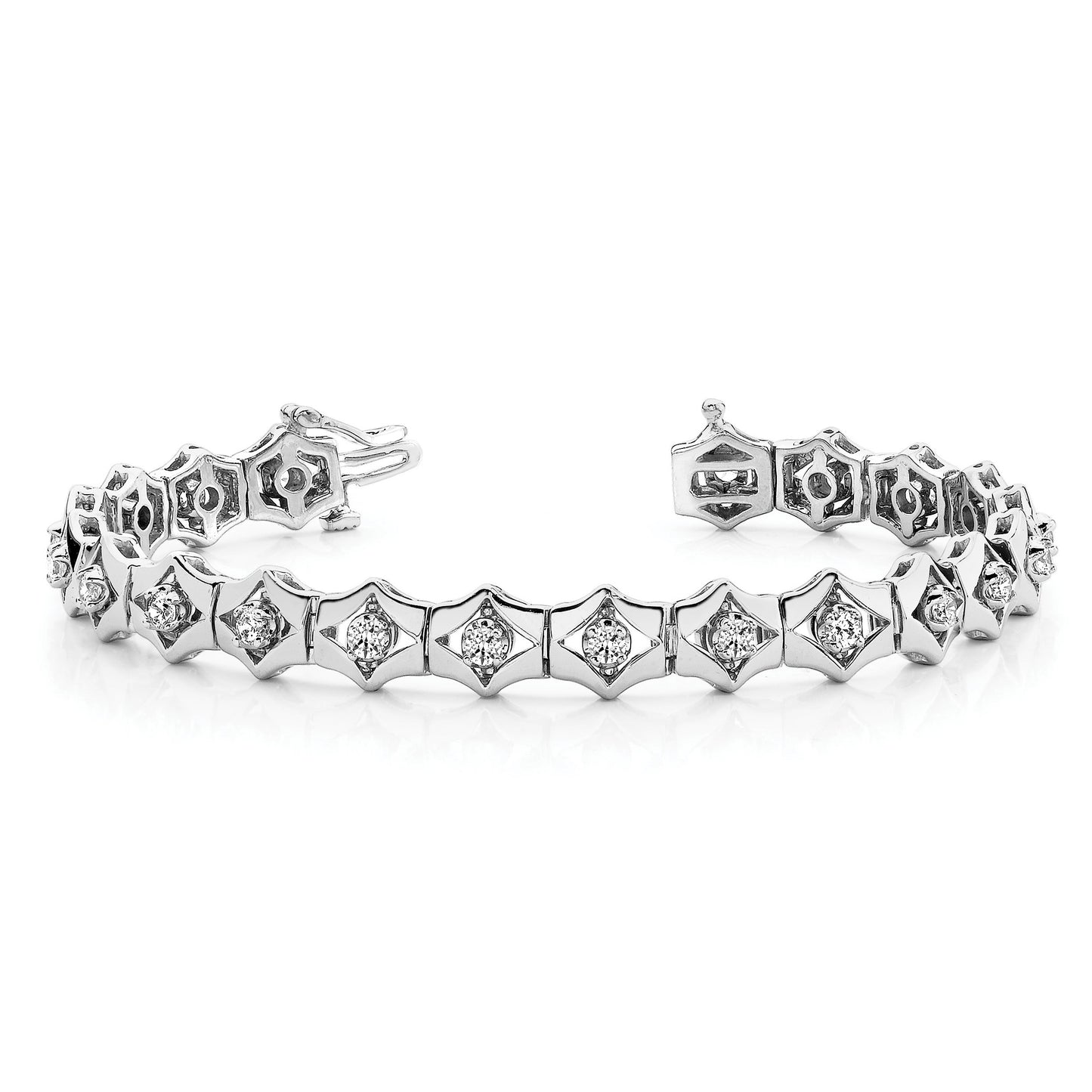 14k White Gold Holds 19 Stones up to 3.25mm Add-a-Diamond 7 inch Tennis Bracelet