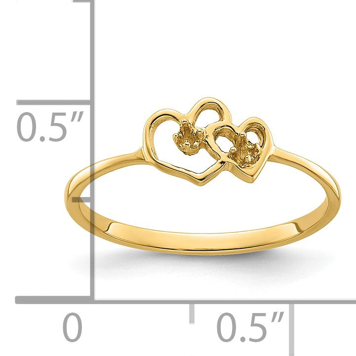14k Polished .03ct. Diamond Heart Ring Mounting