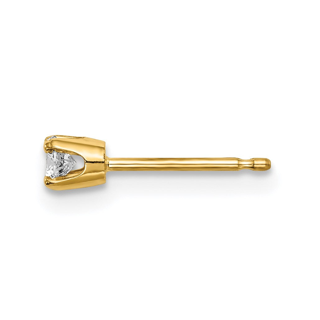 14k 1/10 carat Single Stud AA Diamond Earring