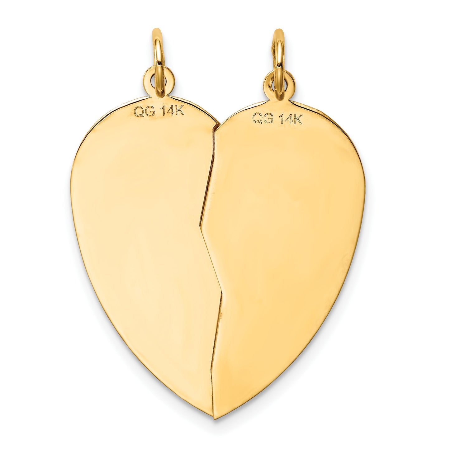 14K MIZPAH COIN 2-piece Heart Charm