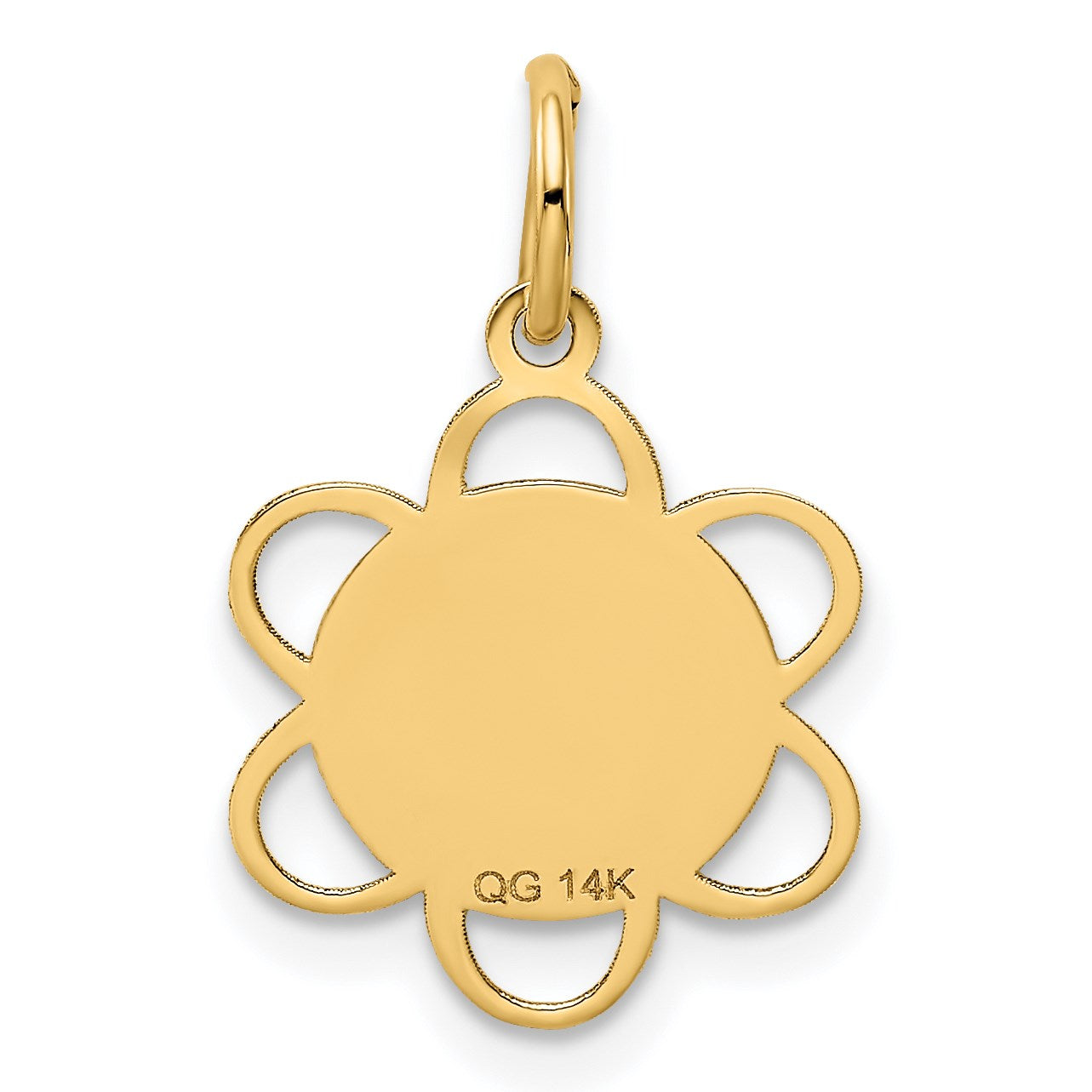 14k GRADUATION DAY Scalloped Edge Charm