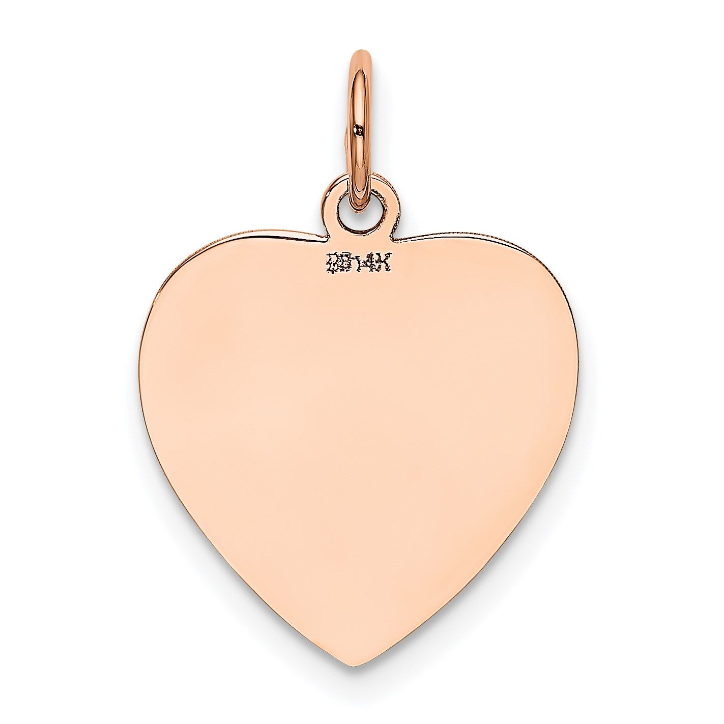 14K Rose Gold Polished Engravable 16mm Heart Disc Pendant