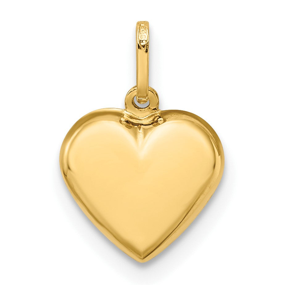 14K Polished 3-D Puffed Heart Pendant