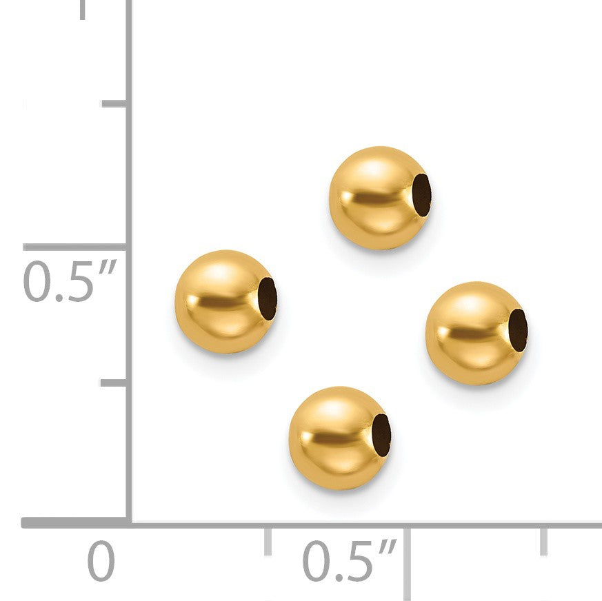 14k Set of Four 4mm Spacer Beads