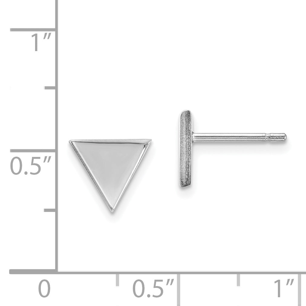 14k White Gold 8mm Triangle Post Earrings
