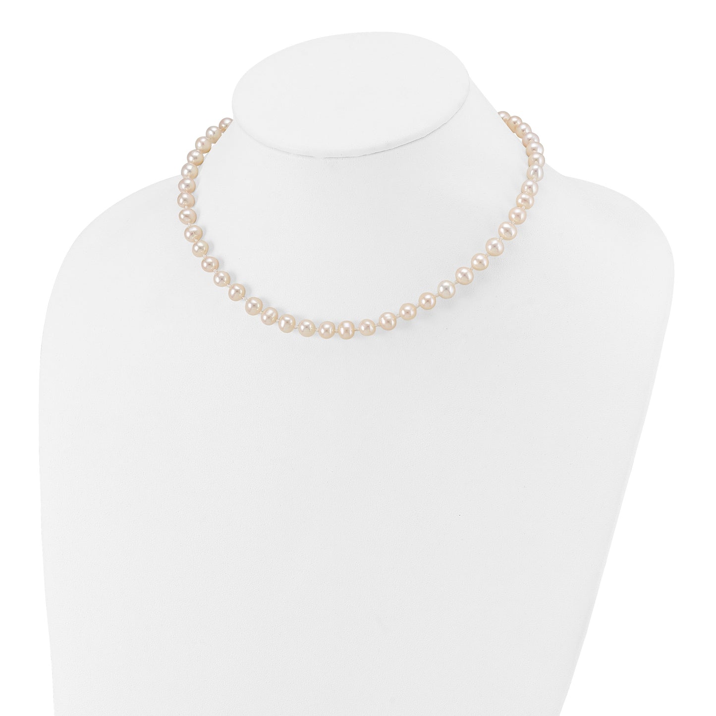 14k 6-7mm White Semi-Round Freshwater Cultured Pearl 14 inch Necklace