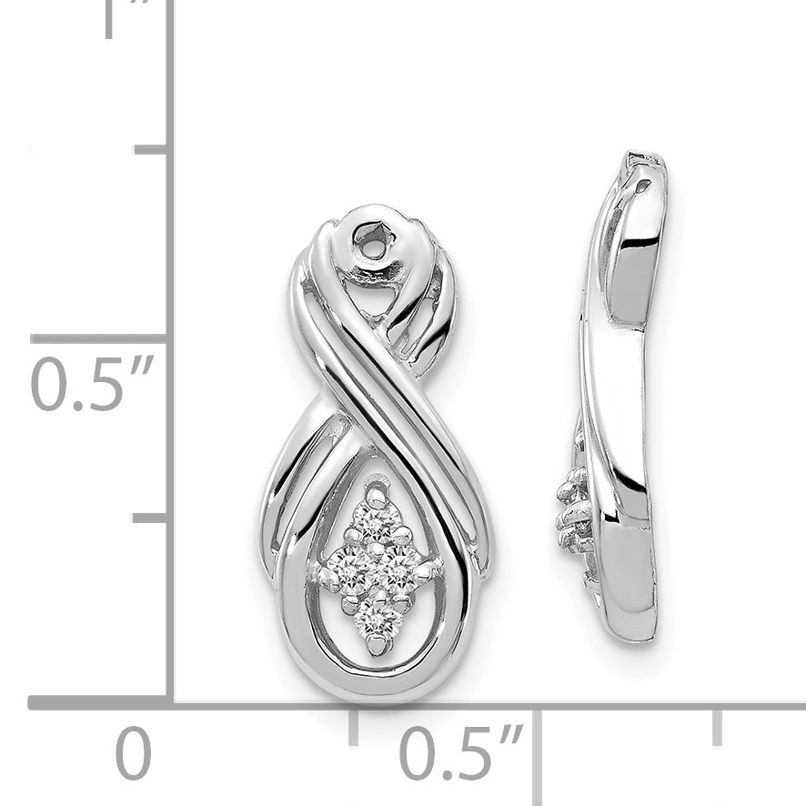 14k White Gold 1/8 carat AA Diamond Infinity Earring Jackets