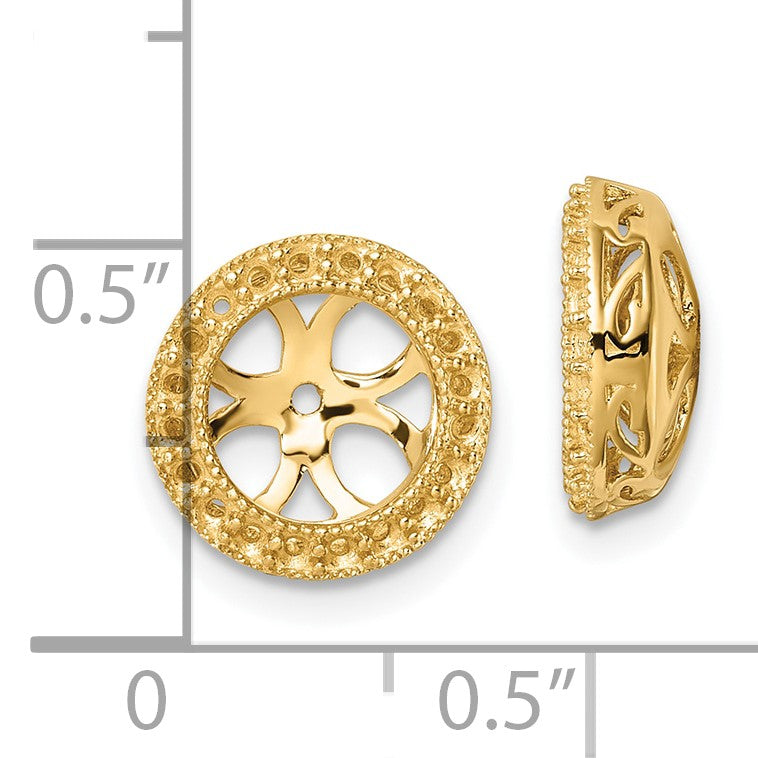 14k Diamond Circle Earring Jacket Mountings